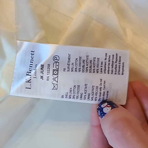 L.K. Bennett Cream June Cropped Blazer Jacket - Picture 9 of 14